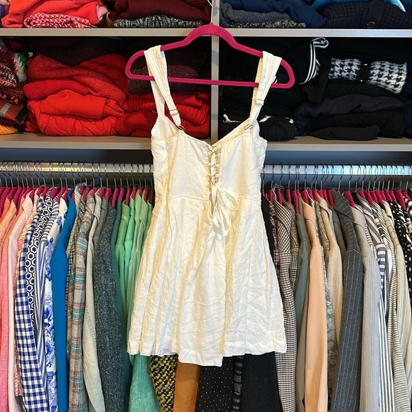 Aqua white tie back side zipper closure mini dress size M NWT - Picture 3 of 3